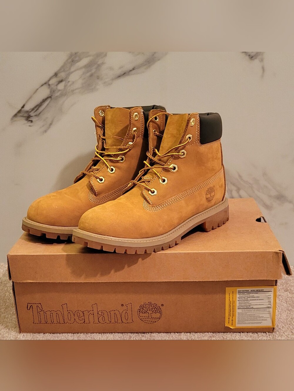 Timberland Premium 6 Inch Boots Wheat Kids Size 5